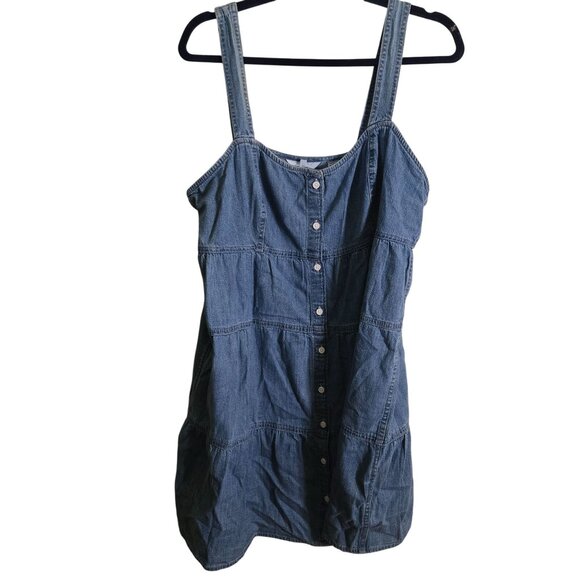 Levi's Joni Dress Cotton Chambray Tiered All Season Size XL - Picture 2 of 11